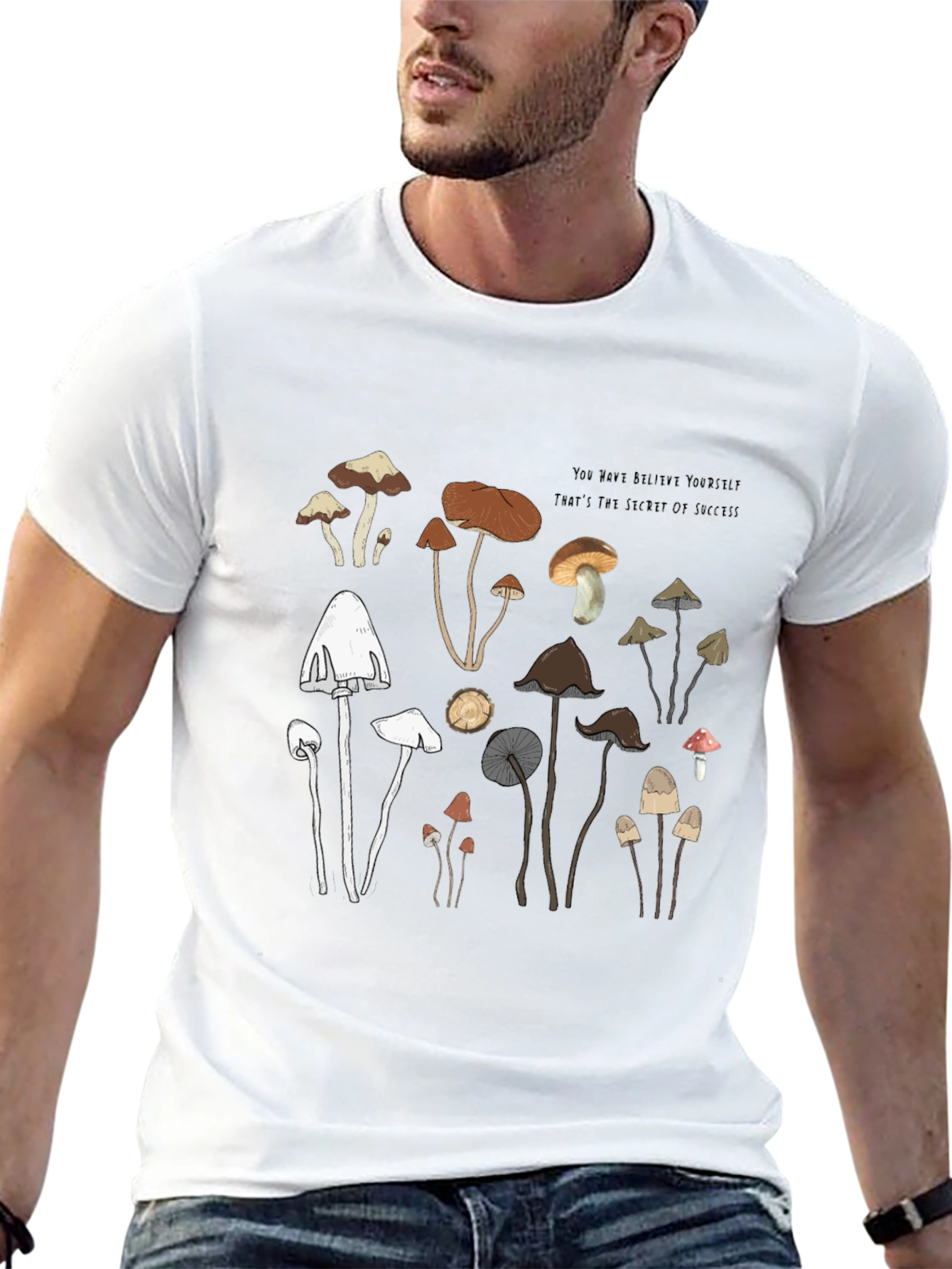 Mushroom Graphic T-Shirt - Soft Cotton Tee