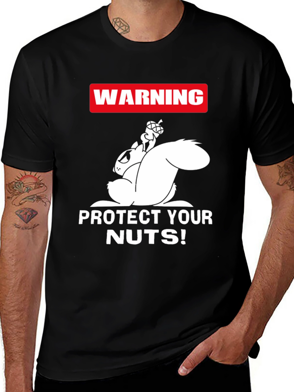 Funny Protect Your Nuts Squirrel Graphic Tee