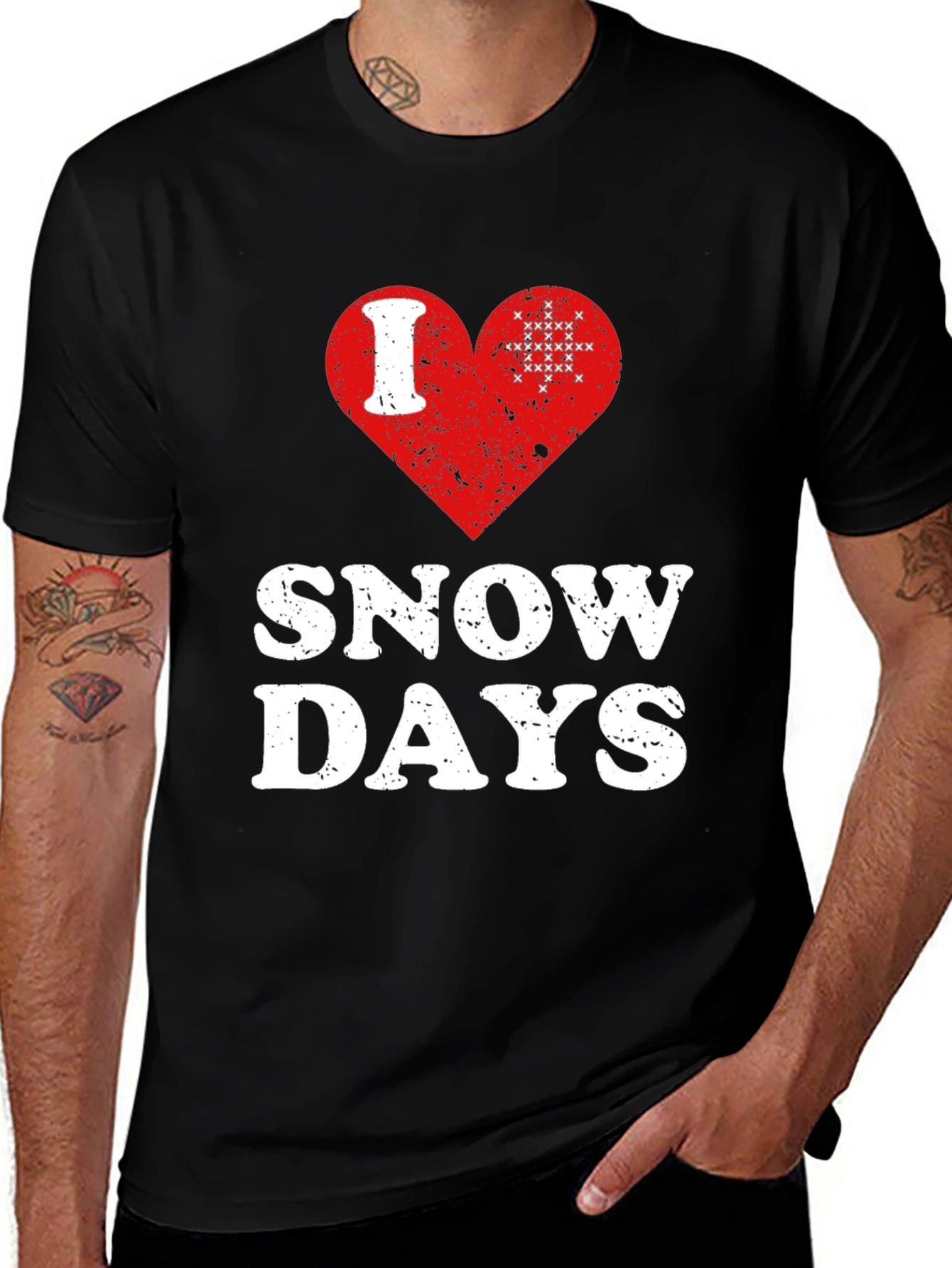 I Love Snow Days T-Shirt Black