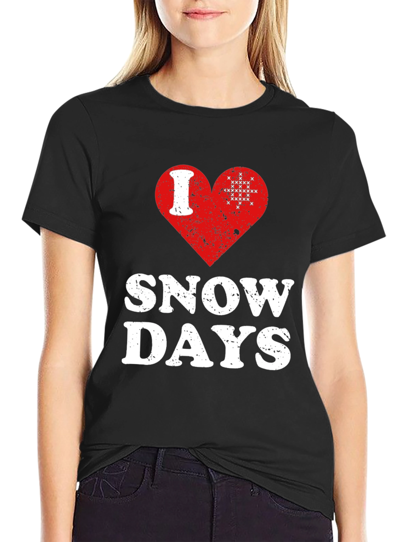 I Love Snow Days T-Shirt Black