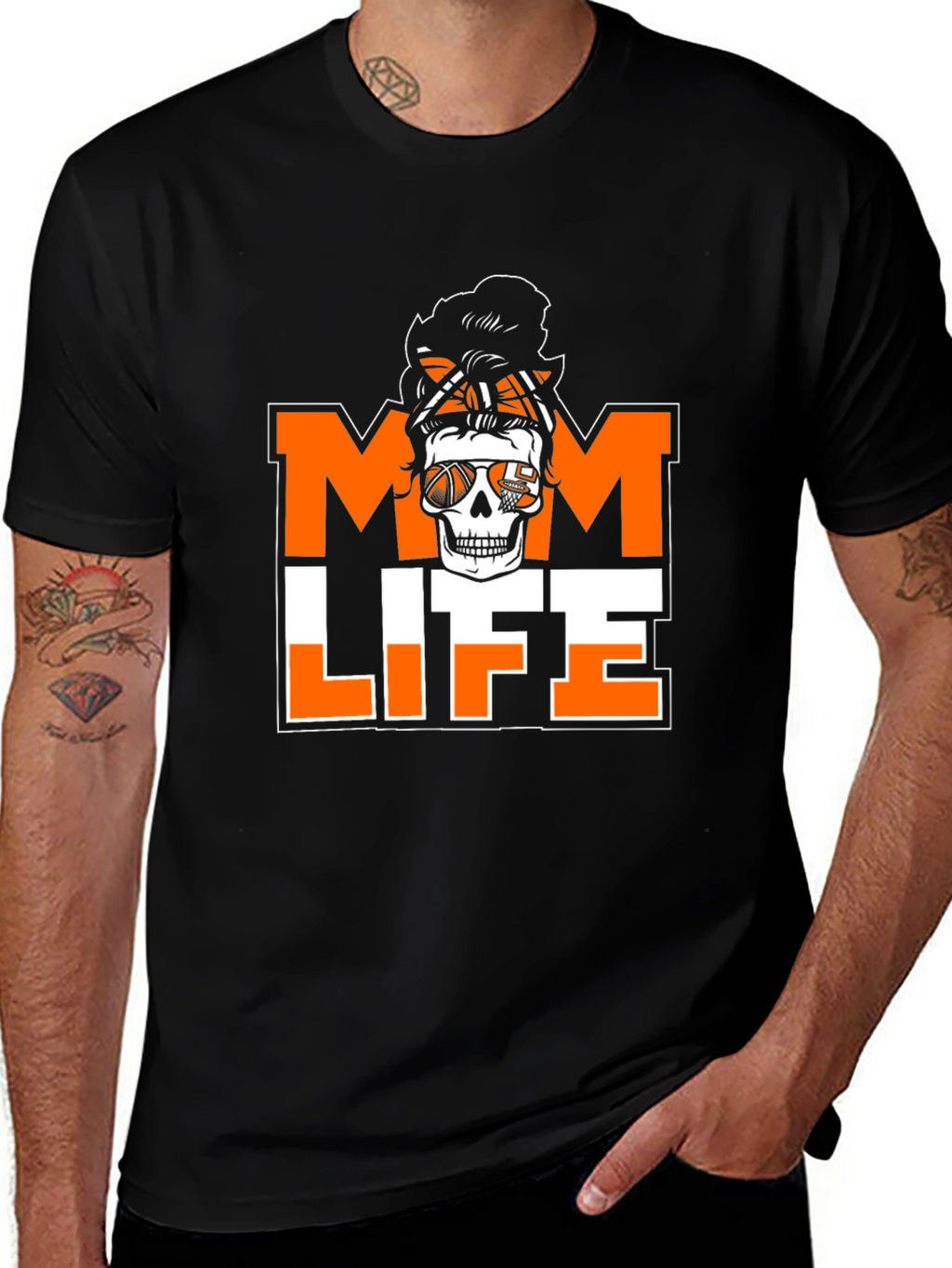 Mom Life Skeleton Basketball T-Shirt