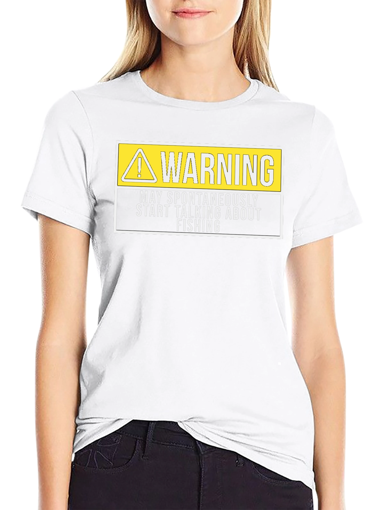 Funny Fishing Warning T-Shirt - Mens Black Graphic Tee