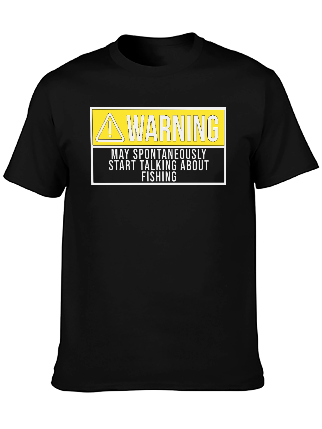 Funny Fishing Warning T-Shirt - Mens Black Graphic Tee
