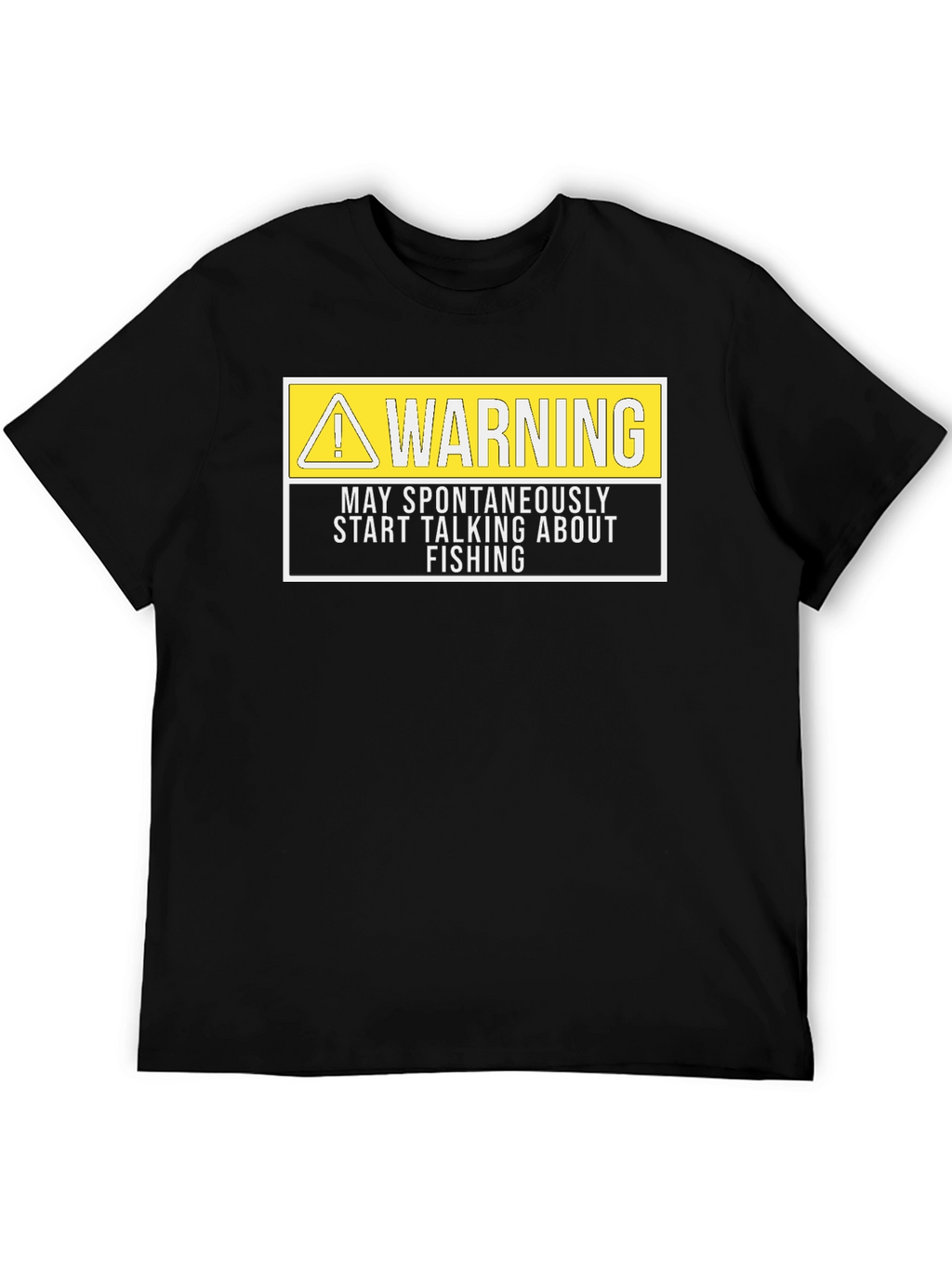 Funny Fishing Warning T-Shirt - Mens Black Graphic Tee