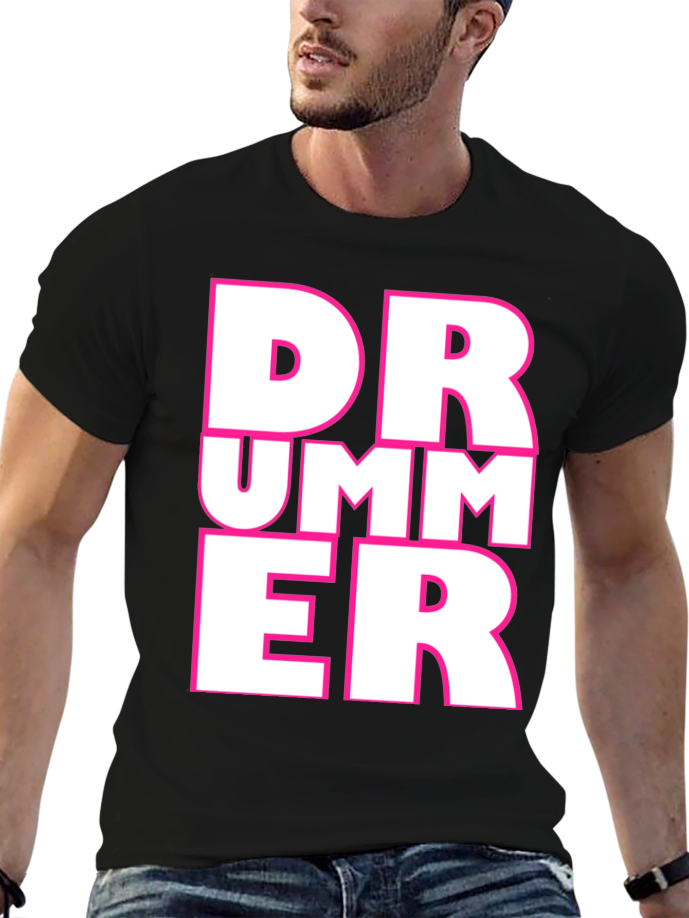 Drummer Graphic Tee - Black