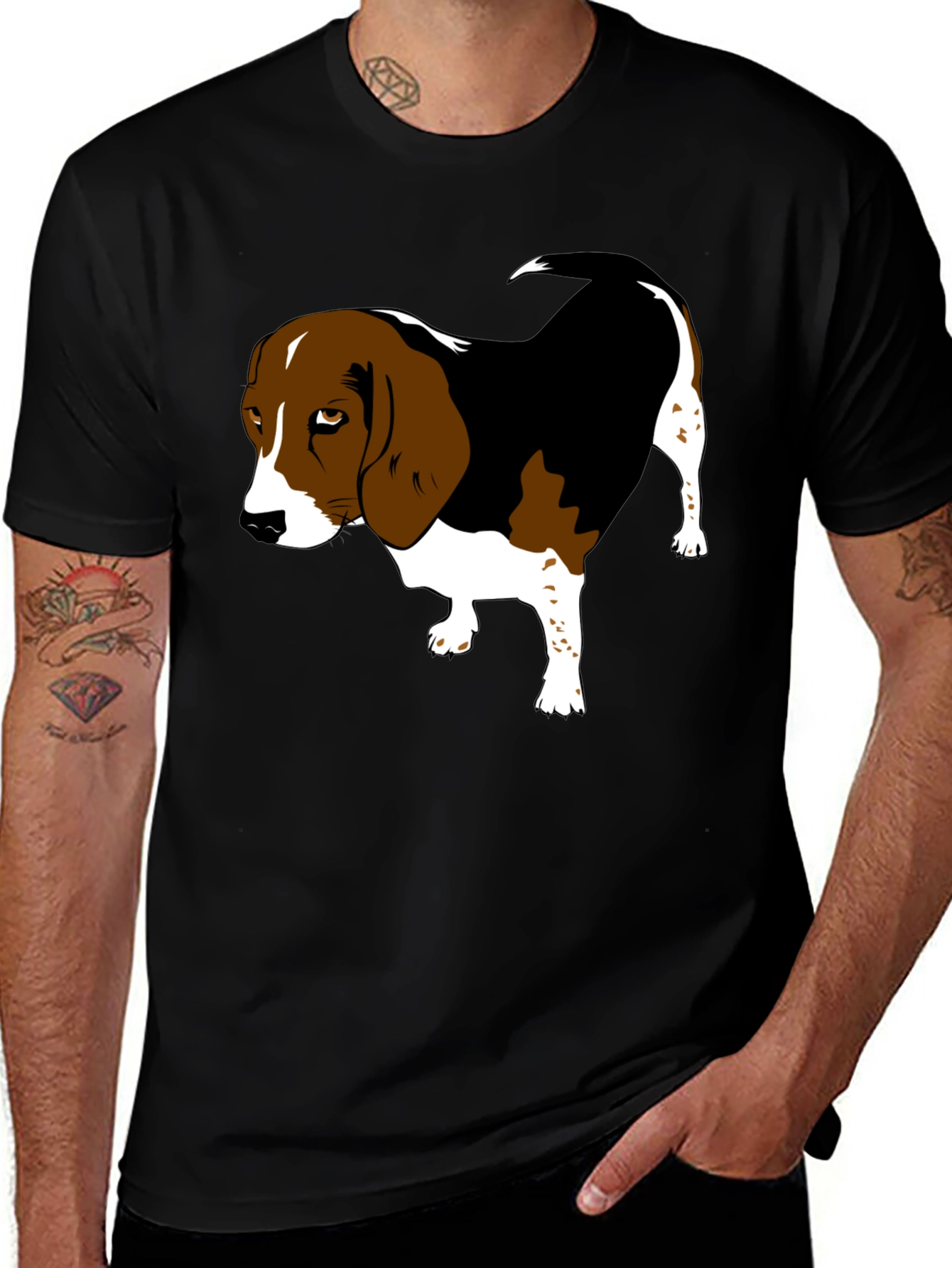 Beagle Graphic Tee - Classic Black Cotton Shirt