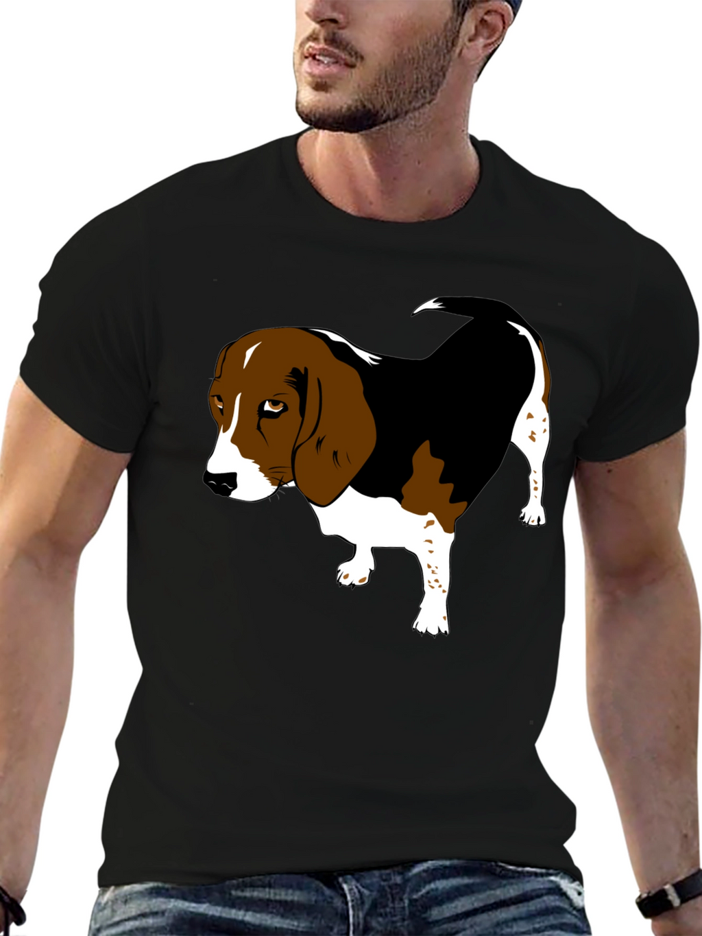 Beagle Graphic Tee - Classic Black Cotton Shirt