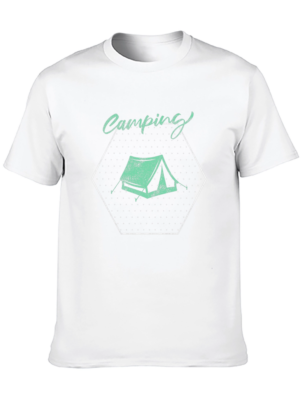 Camping Tent Graphic Tee - Black Cotton T-Shirt