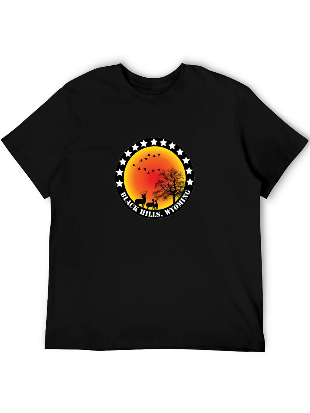 Black Hills Wyoming Deer Graphic T-Shirt