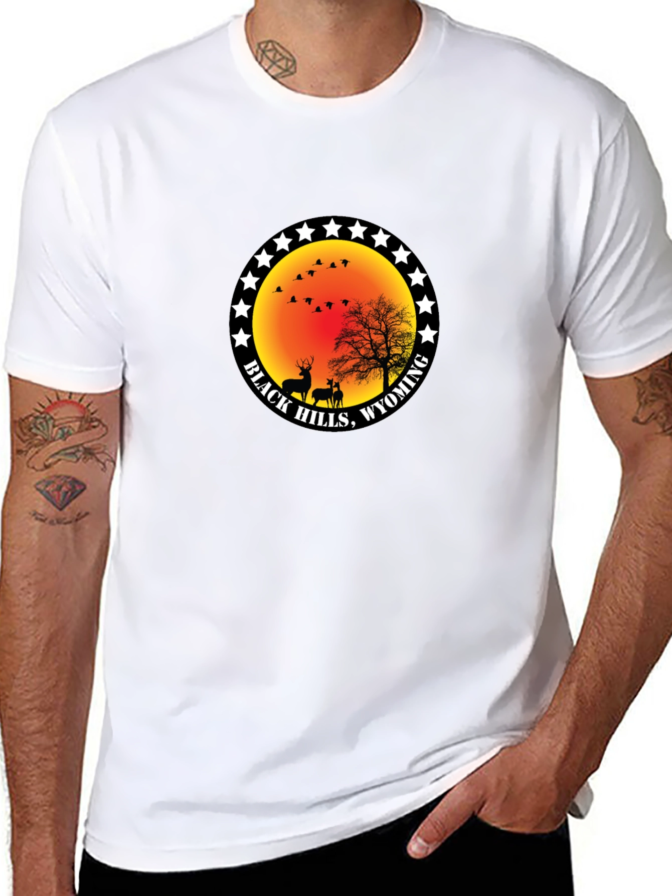 Black Hills Wyoming Deer Graphic T-Shirt