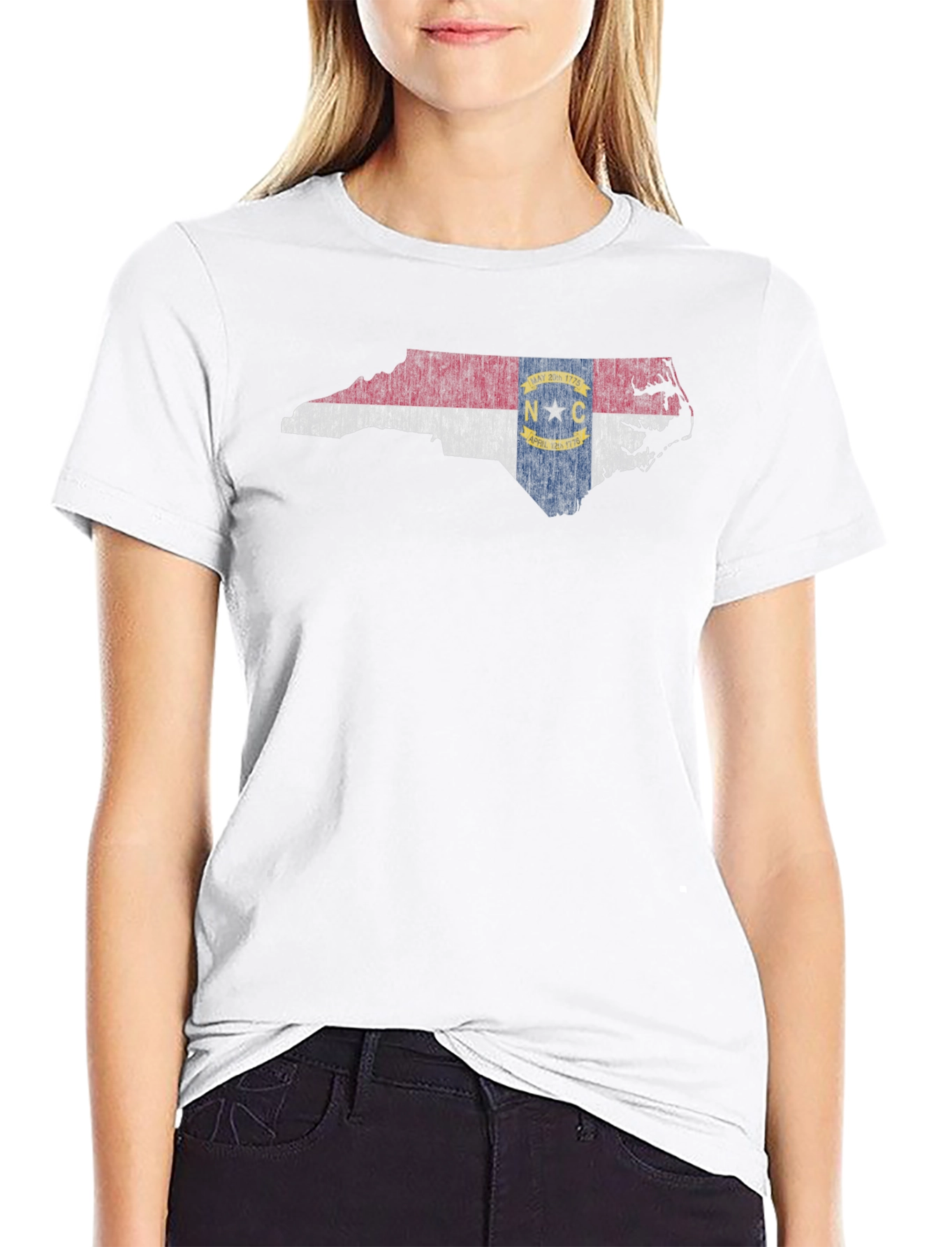North Carolina State Flag Map Graphic T-Shirt