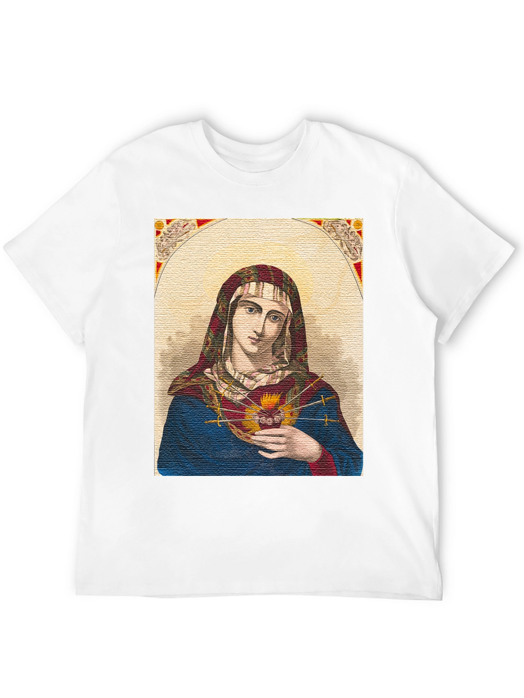 Virgin Mary Graphic T-Shirt - Religious Art Tee