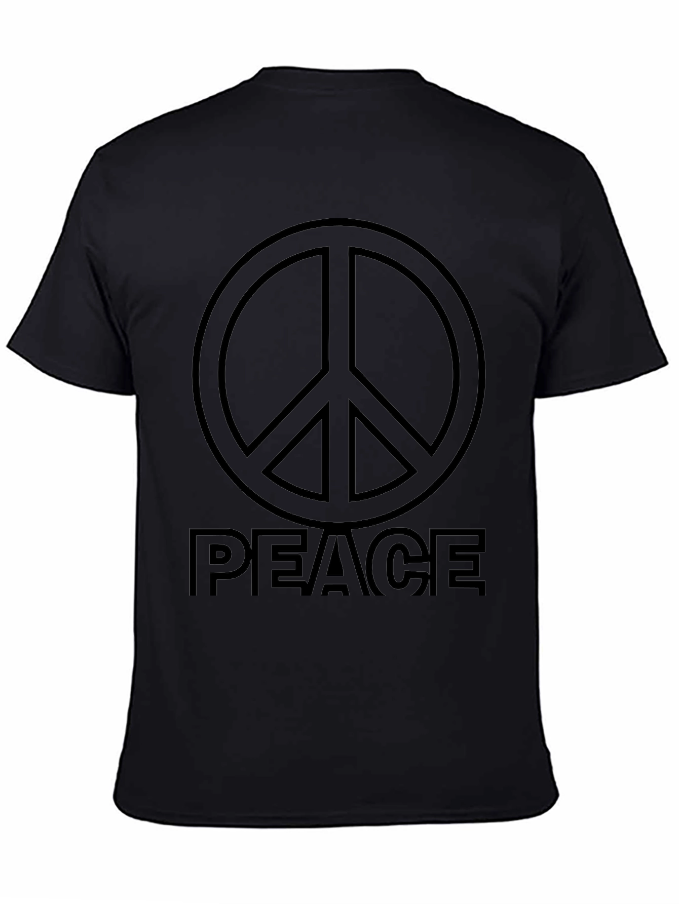 Peace Sign Graphic Black T-Shirt