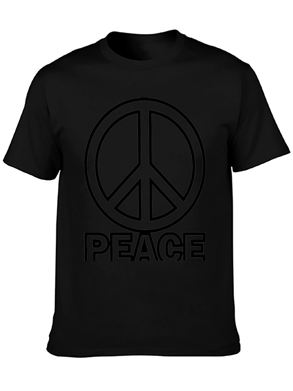 Peace Sign Graphic Black T-Shirt