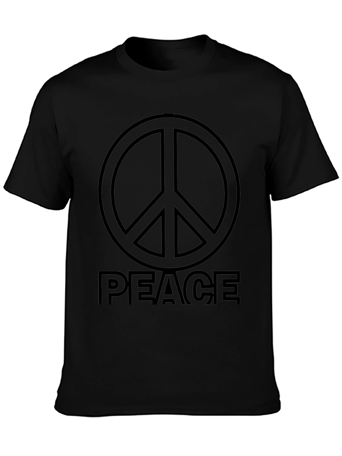 Peace Sign Graphic Black T-Shirt