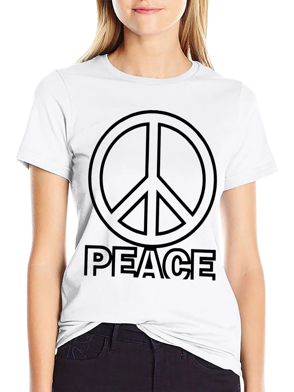 Peace Sign Graphic Black T-Shirt