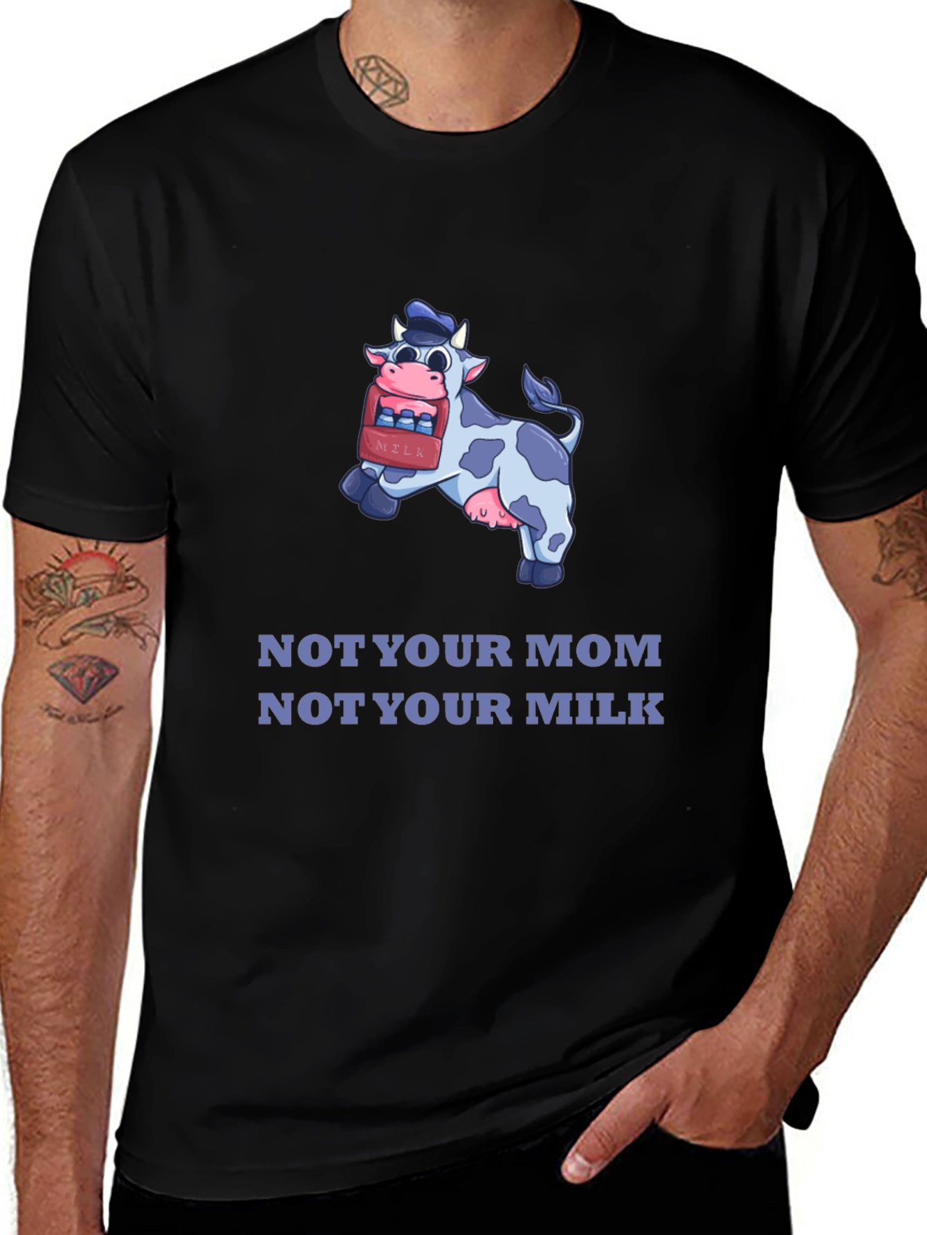 Funny Vegan T-Shirt - Not Your Mom Not Your Milk