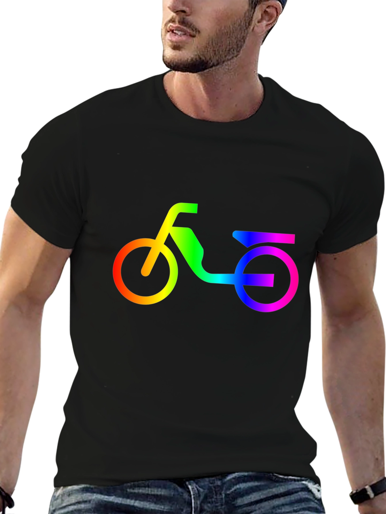 Rainbow Scooter Graphic Tee - Black