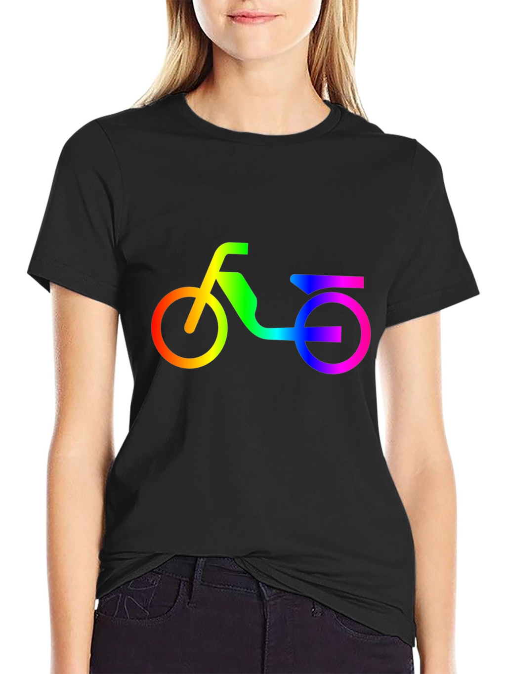 Rainbow Scooter Graphic Tee - Black