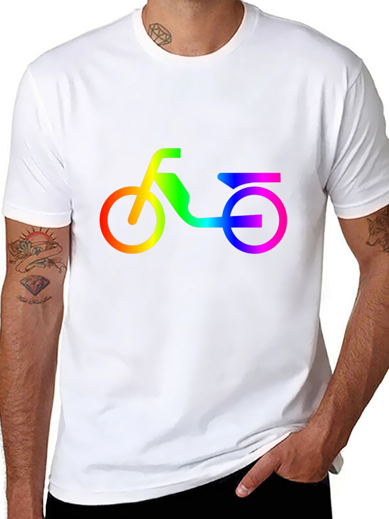 Rainbow Scooter Graphic Tee - Black