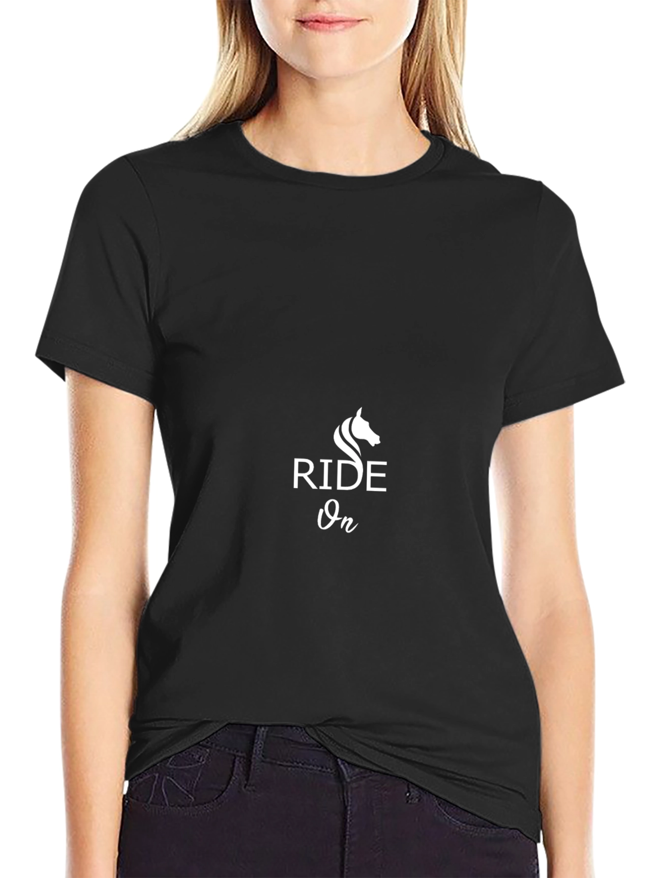 Ride On Graphic Tee - Black Cotton Blend