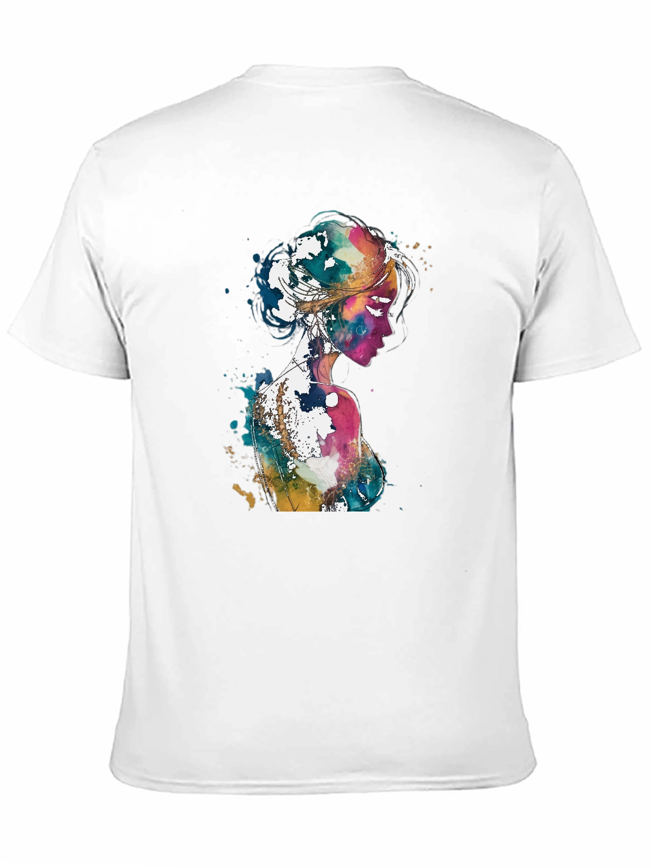 Watercolor Woman Graphic Black T-Shirt