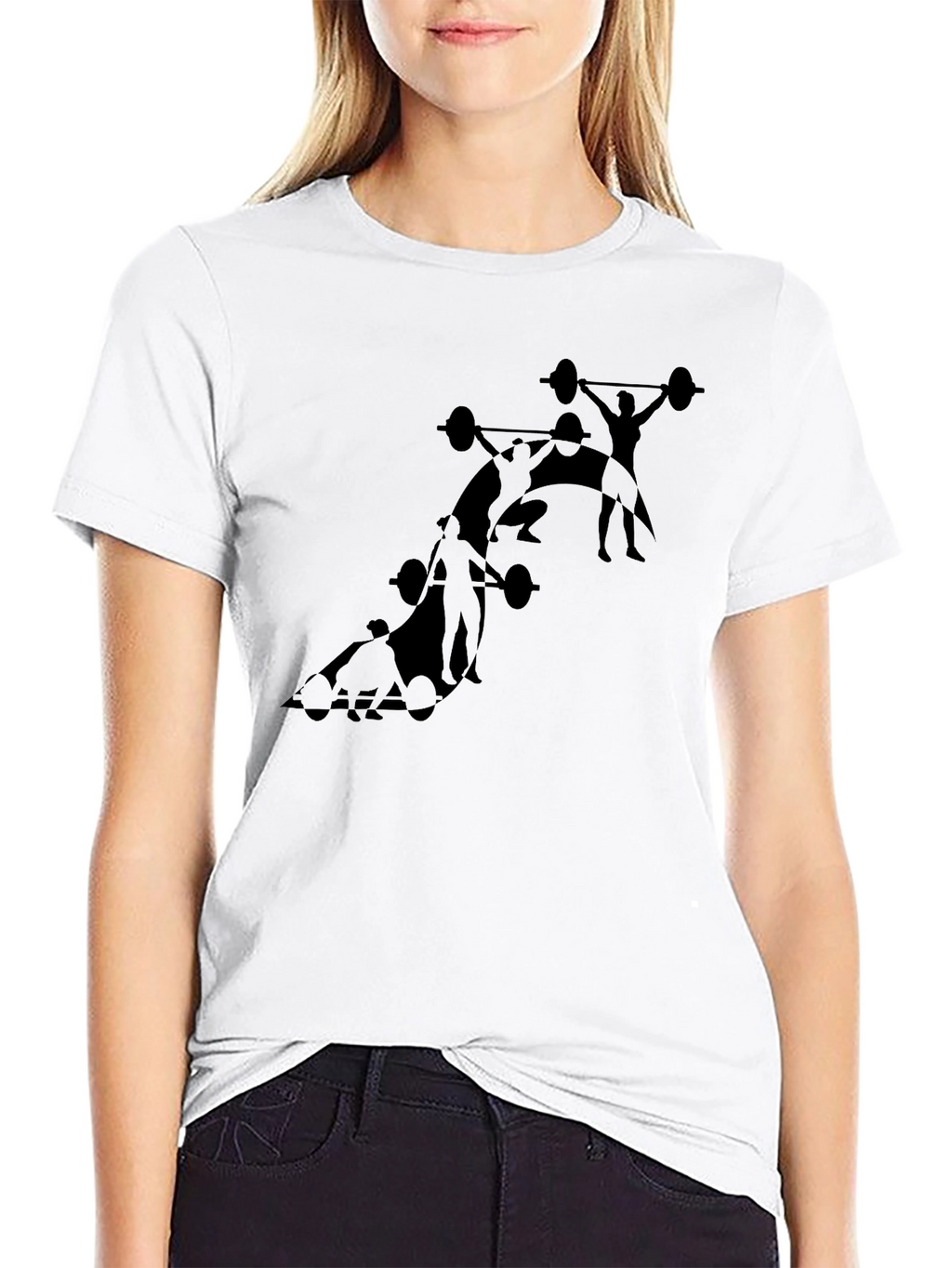 Weightlifting Silhouette Black T-Shirt