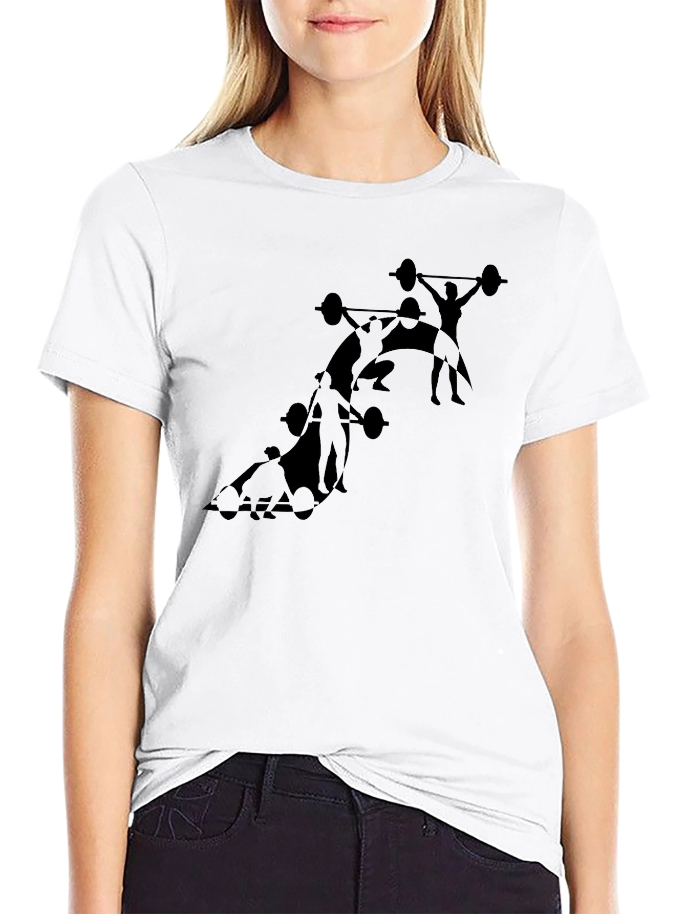 Weightlifting Silhouette Black T-Shirt