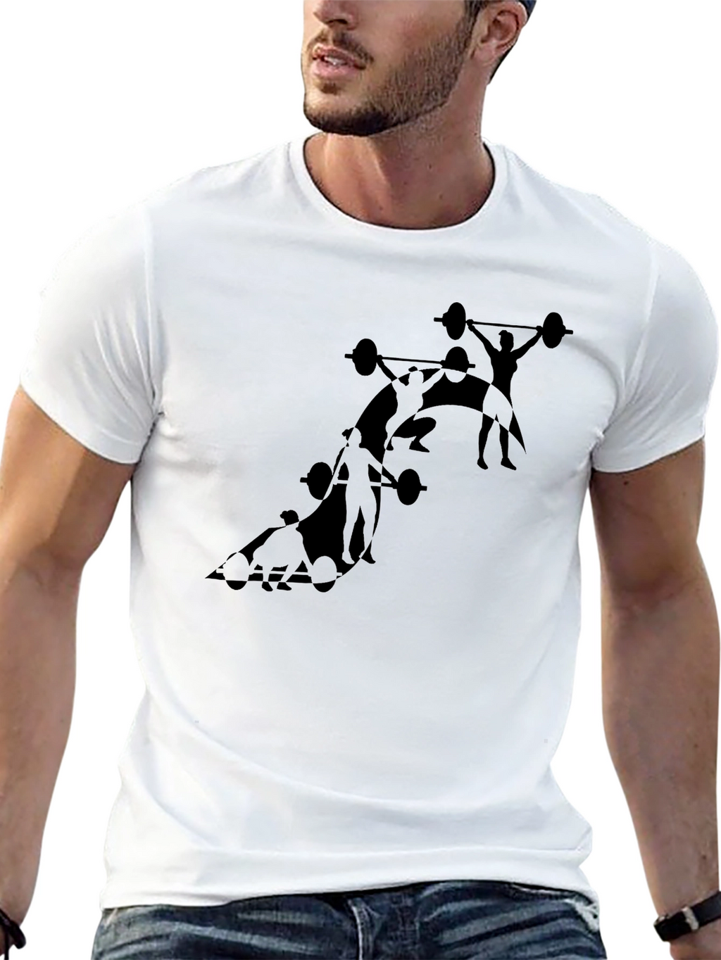 Weightlifting Silhouette Black T-Shirt