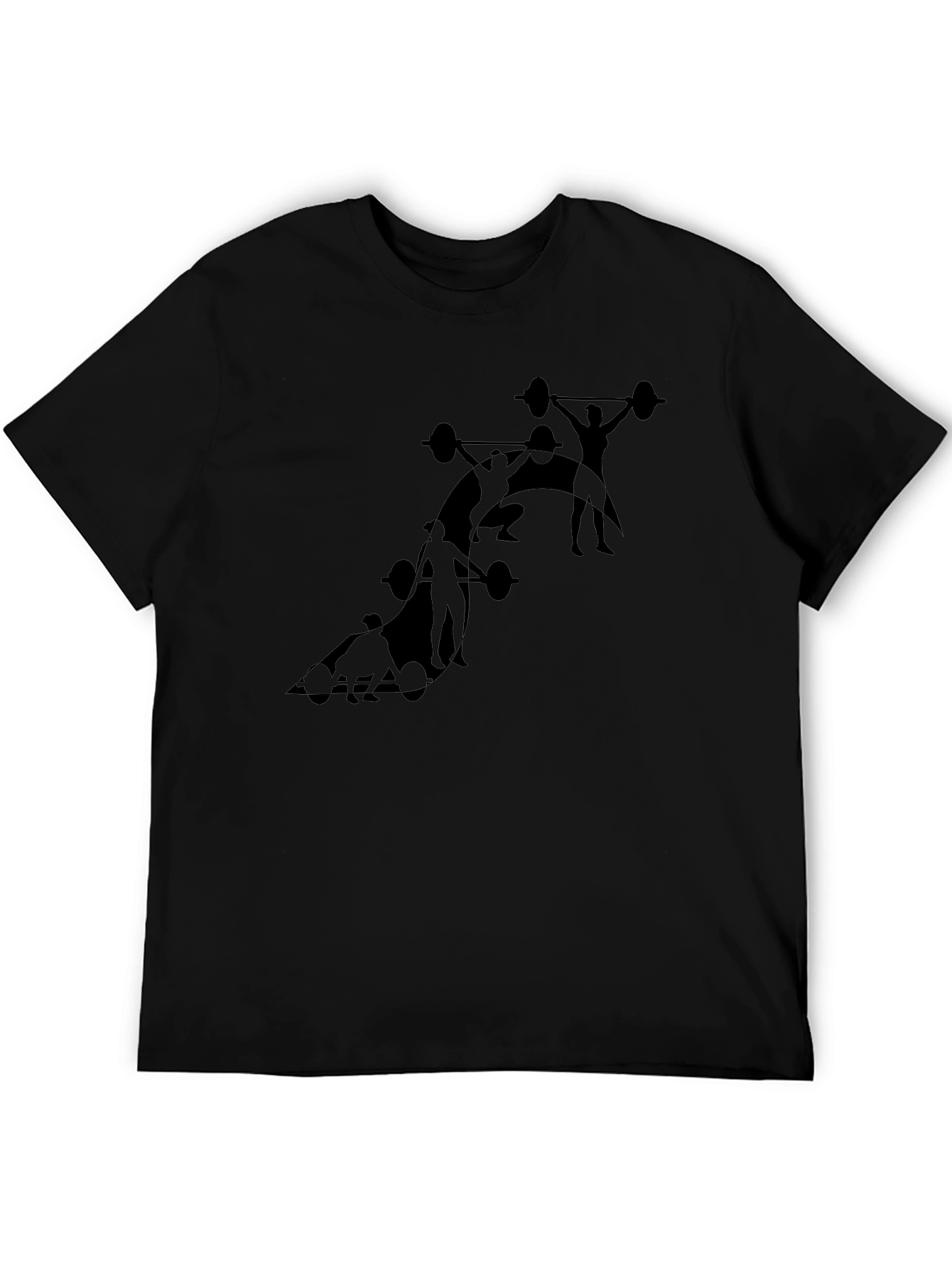 Weightlifting Silhouette Black T-Shirt