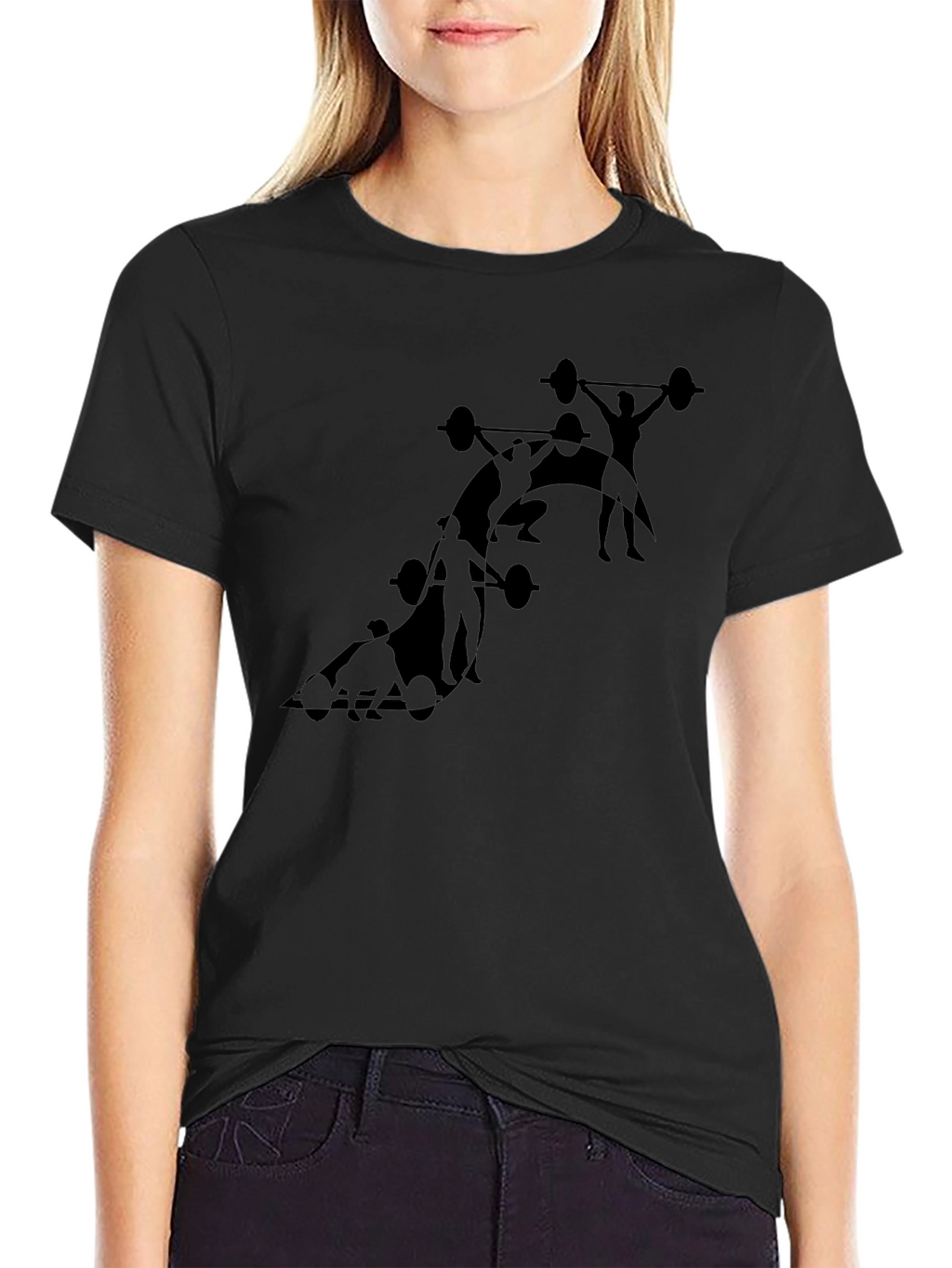 Weightlifting Silhouette Black T-Shirt