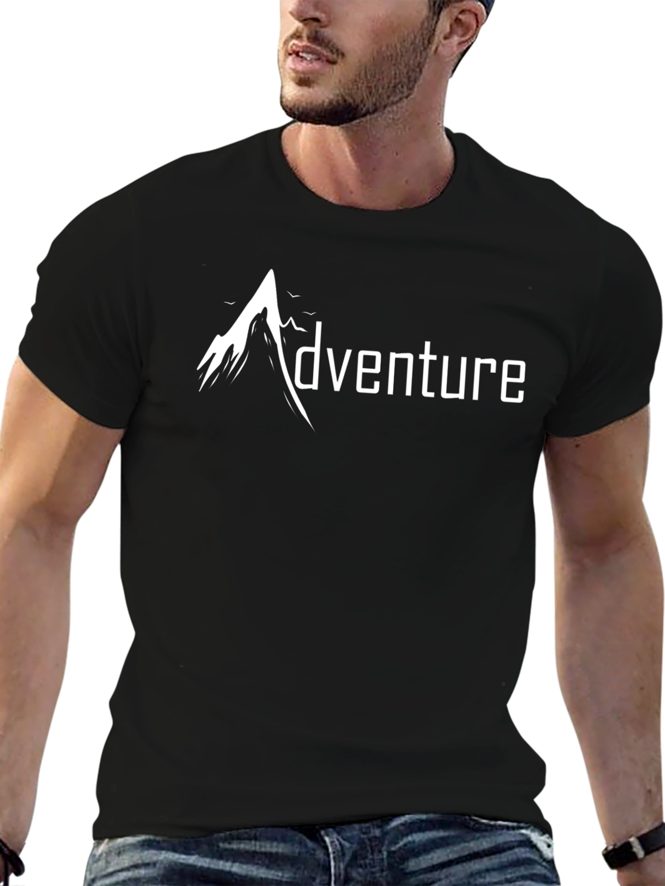 Adventure Mountain Graphic Tee - Stylish Black T-Shirt