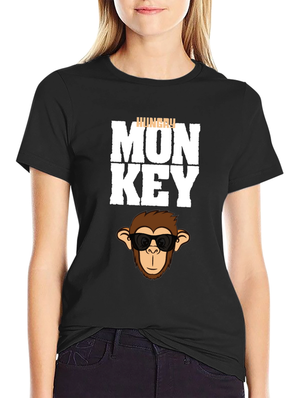 Hungry Monkey Graphic T-Shirt - Cool Cartoon Ape Tee