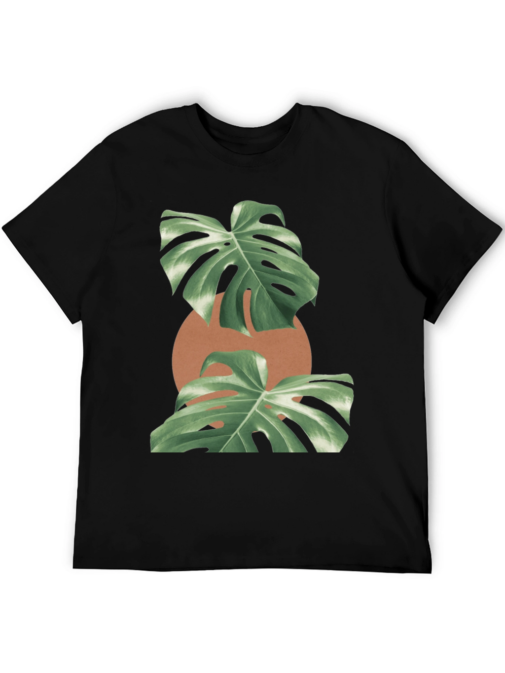 Monstera Leaf Graphic Black T-Shirt