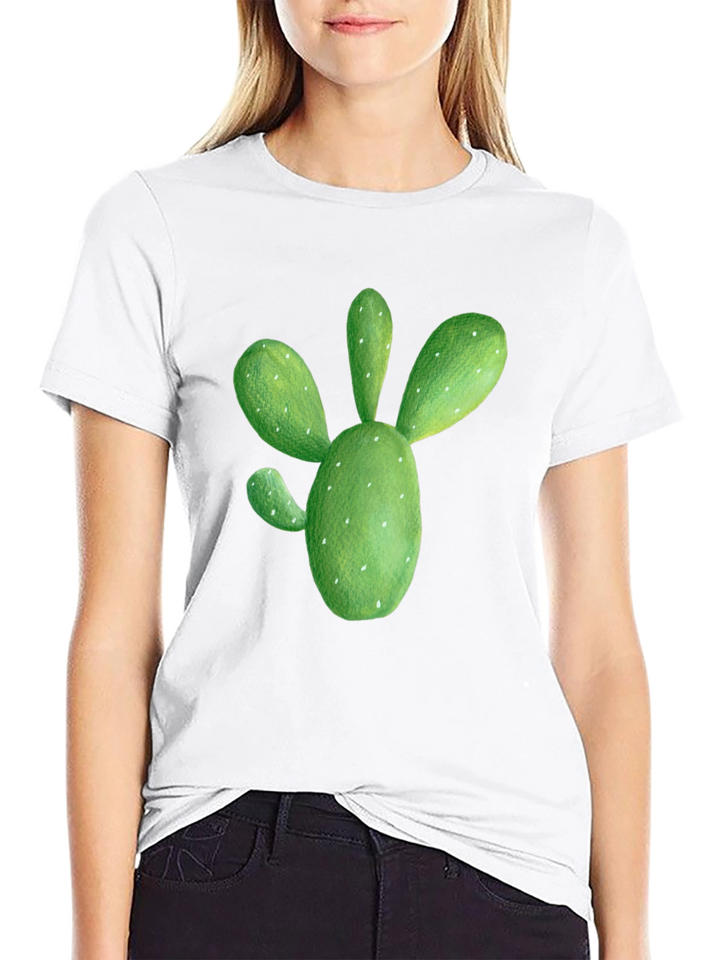 Cactus Graphic Tee - Black Cotton T-Shirt