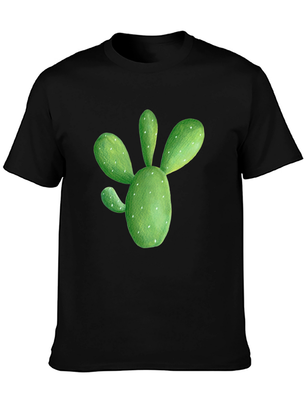 Cactus Graphic Tee - Black Cotton T-Shirt