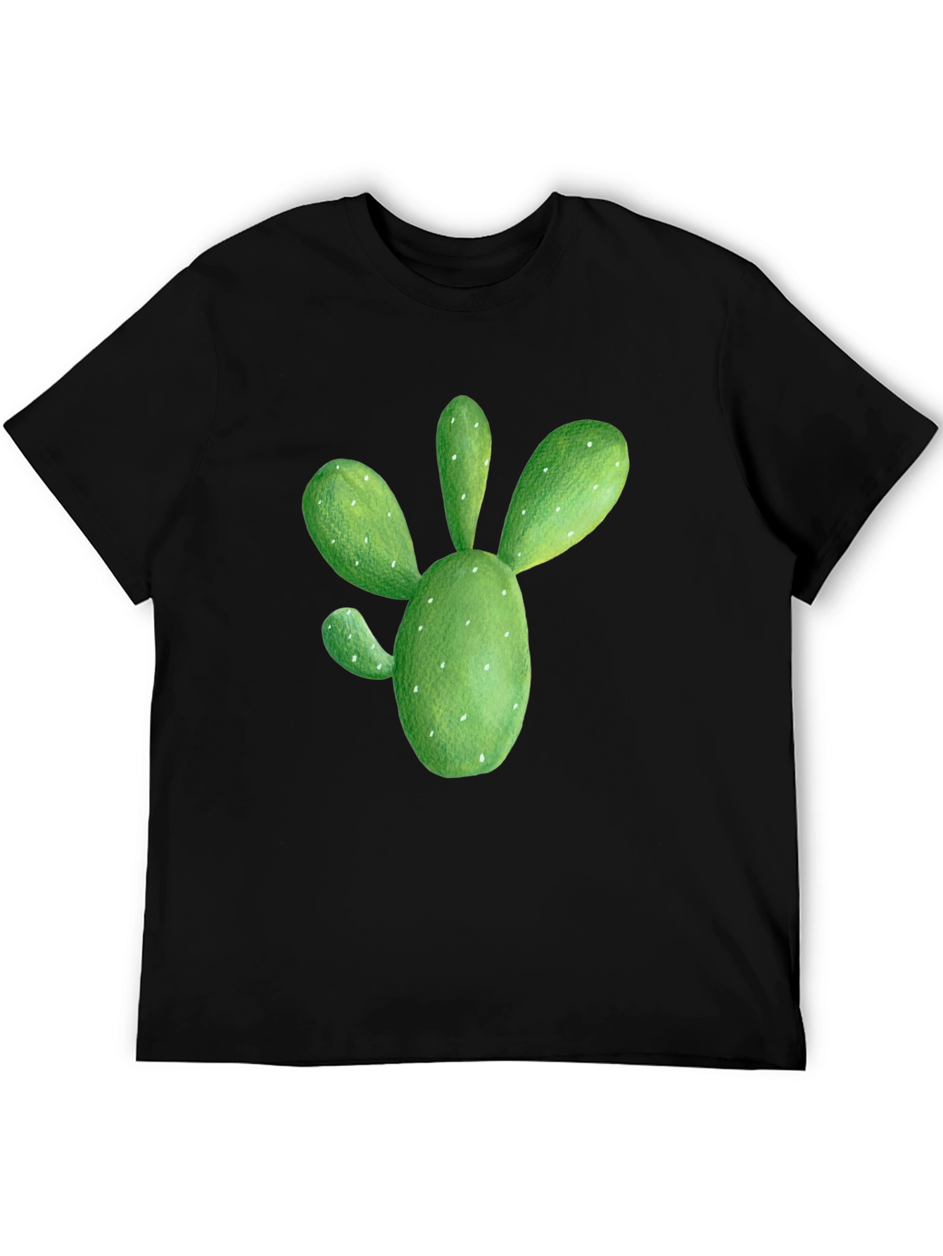 Cactus Graphic Tee - Black Cotton T-Shirt