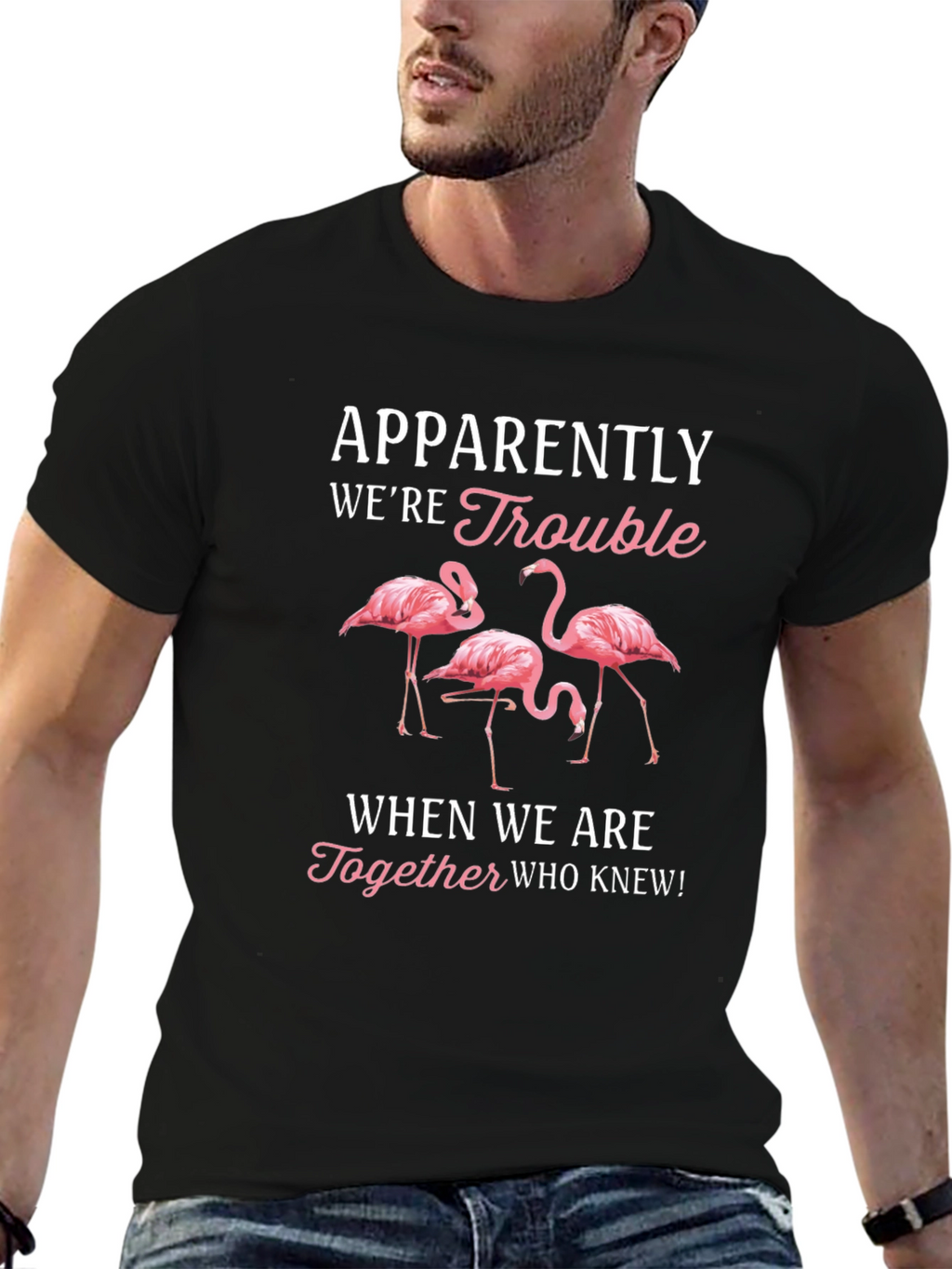 Funny Flamingo Trouble T-Shirt