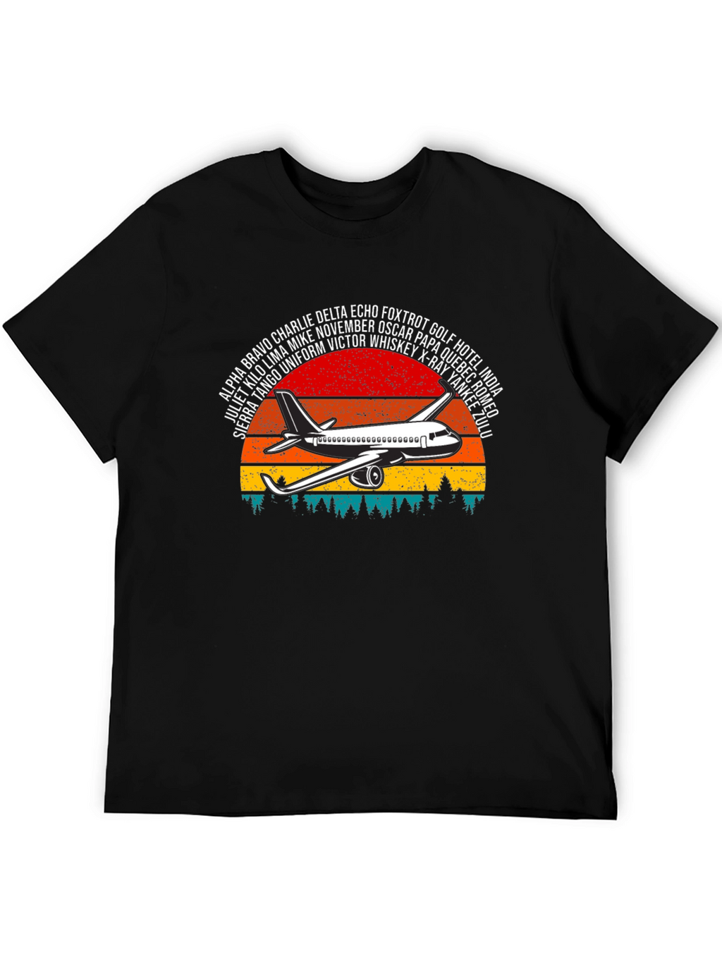 Aviation Alphabet Retro Sunset T-Shirt