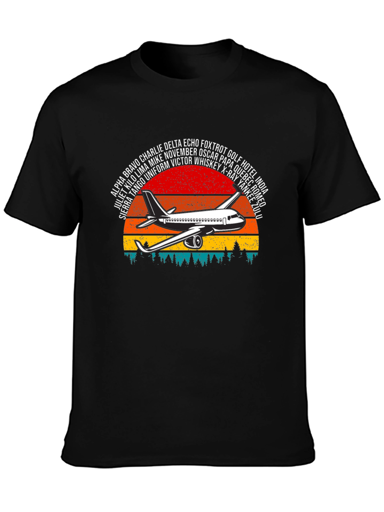 Aviation Alphabet Retro Sunset T-Shirt