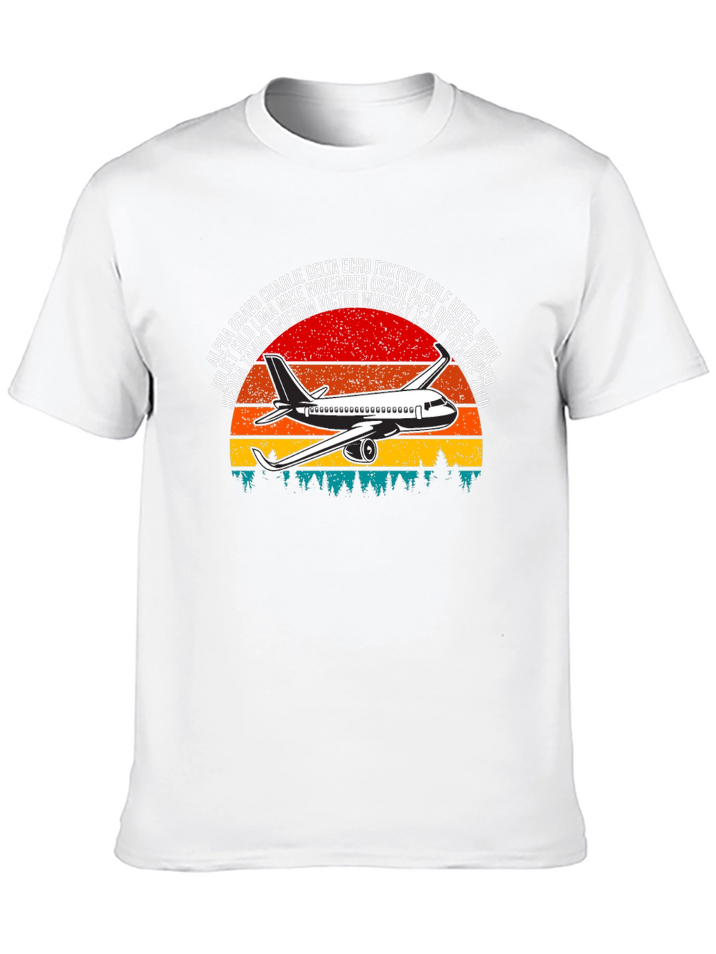 Aviation Alphabet Retro Sunset T-Shirt