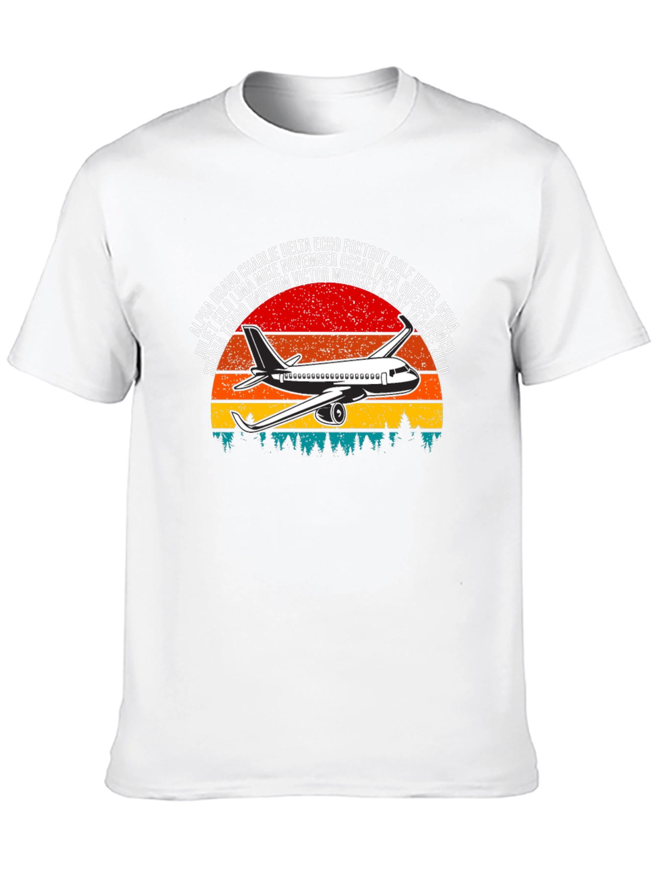 Aviation Alphabet Retro Sunset T-Shirt