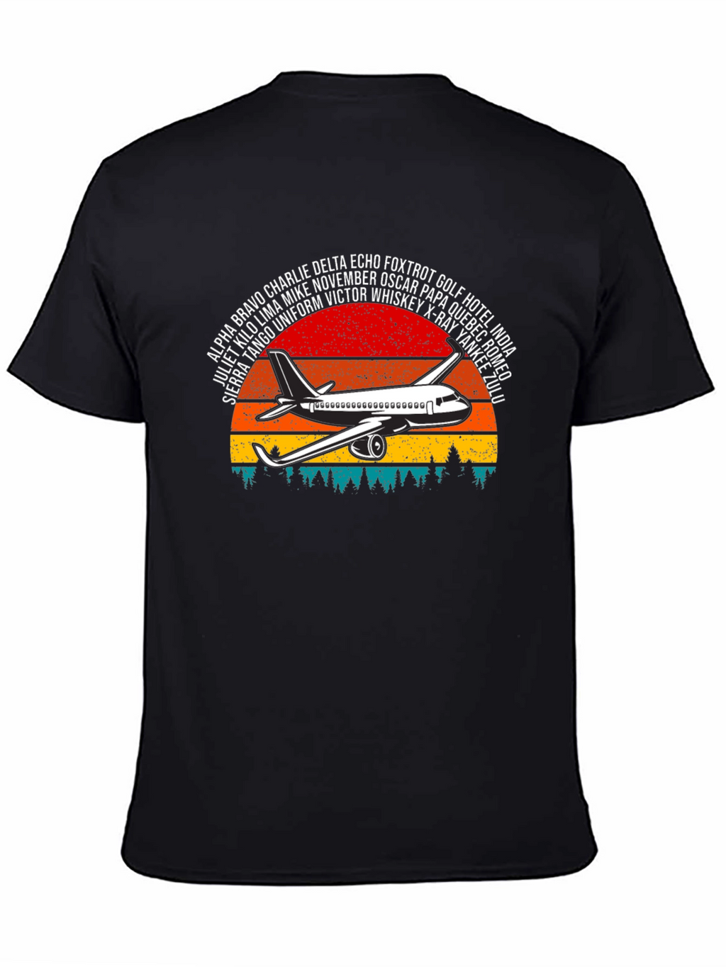 Aviation Alphabet Retro Sunset T-Shirt