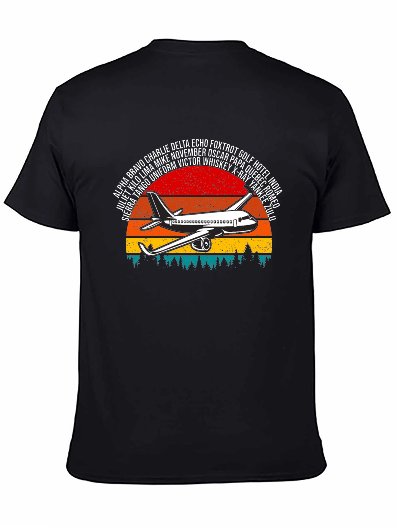 Aviation Alphabet Retro Sunset T-Shirt