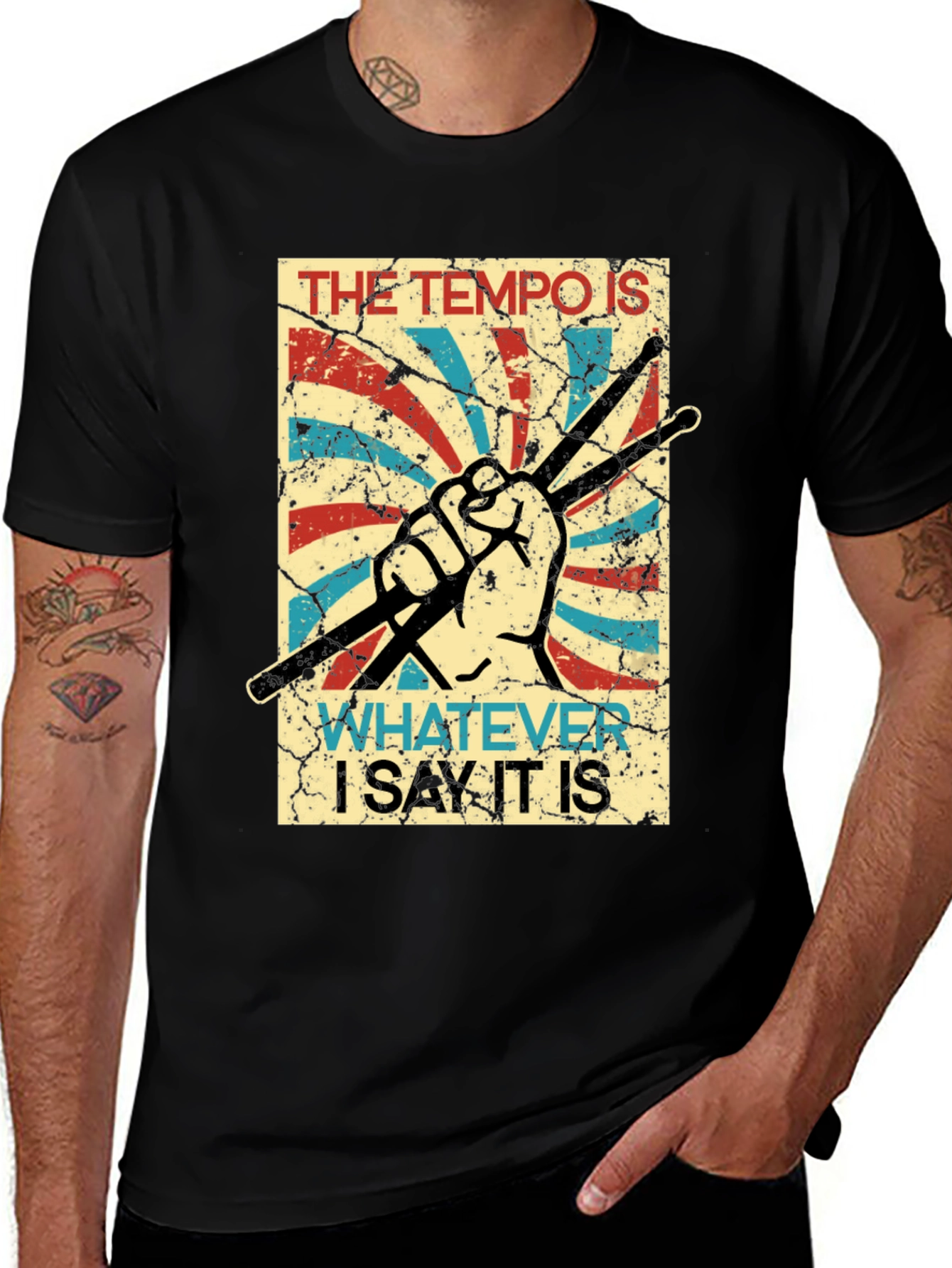 Tempo Drummer T-Shirt - Funny Musician Tee