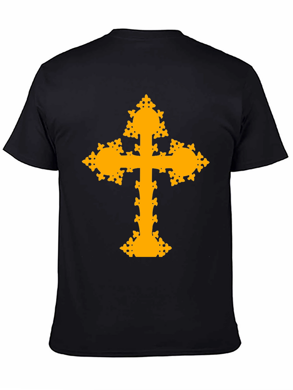 Ornate Cross Graphic T-Shirt - Black