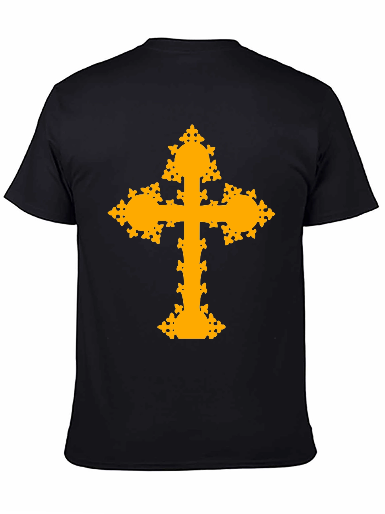 Ornate Cross Graphic T-Shirt - Black