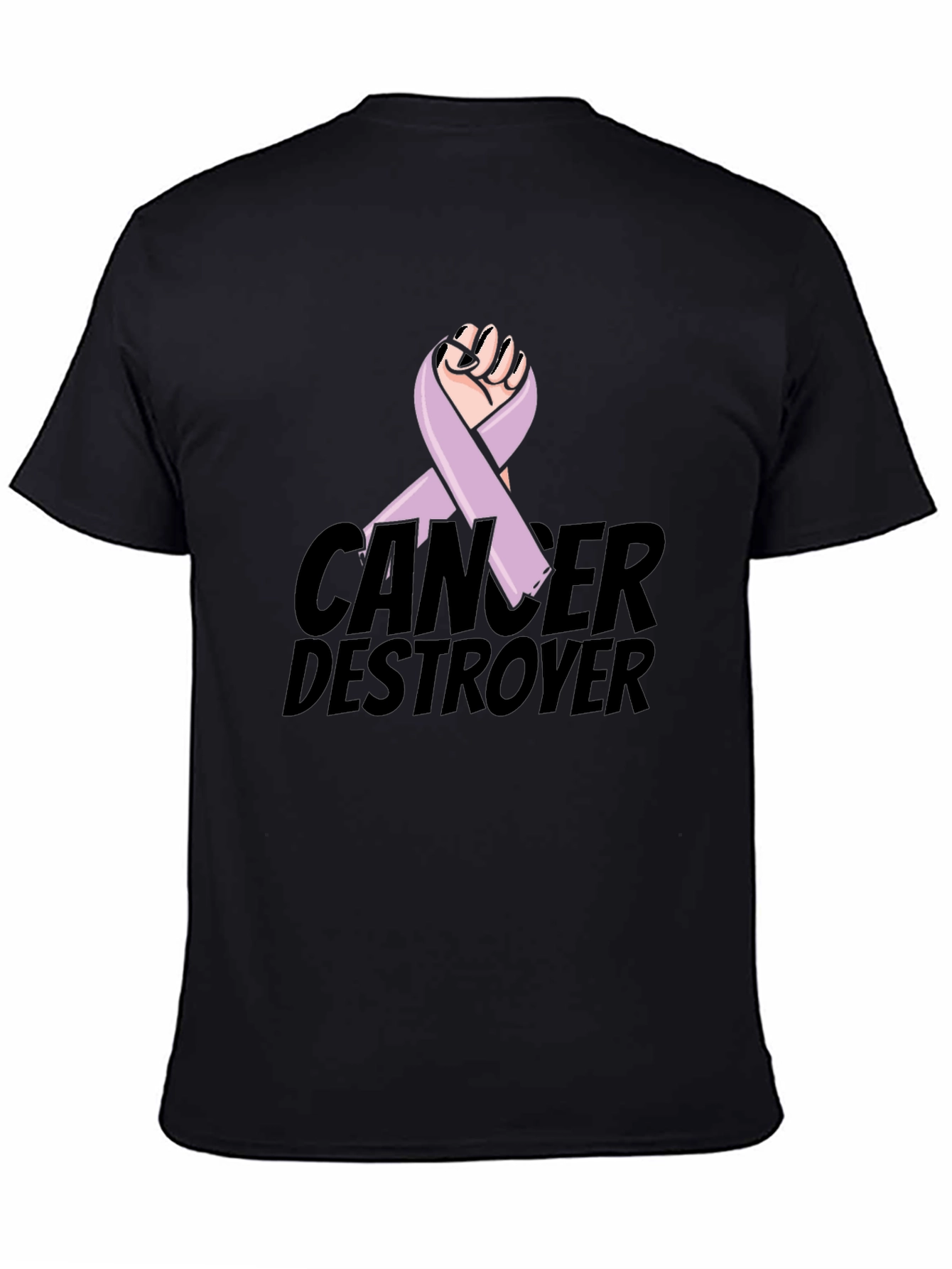 Cancer Destroyer Ribbon Graphic T-Shirt