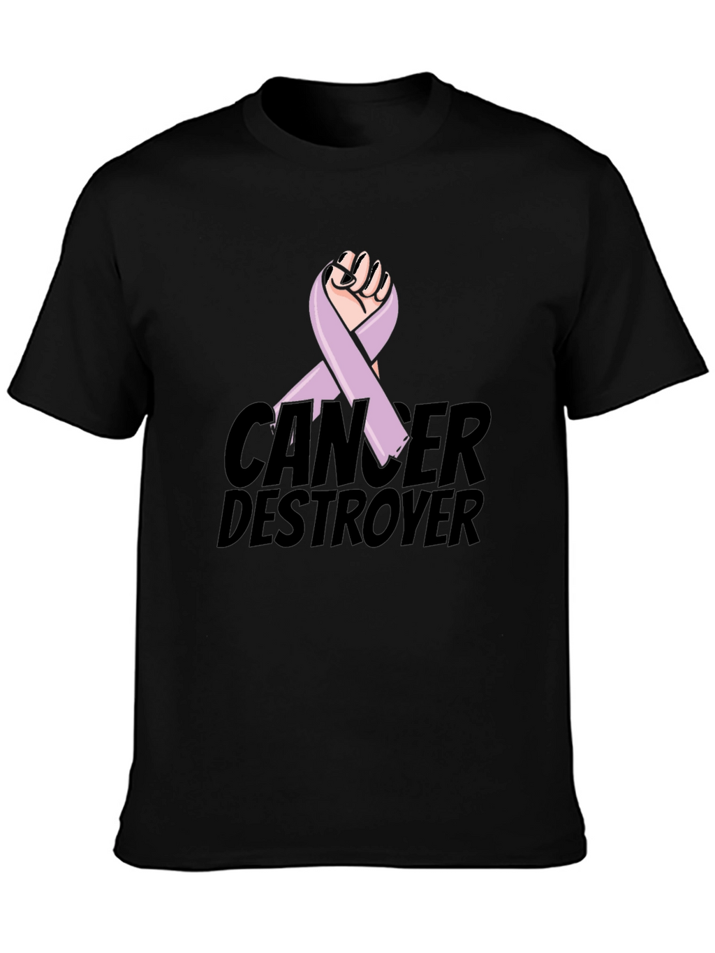 Cancer Destroyer Ribbon Graphic T-Shirt