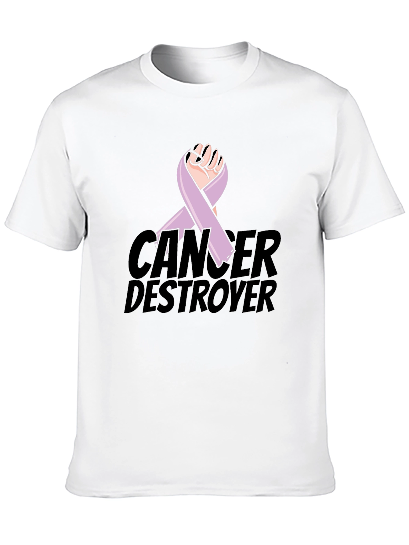 Cancer Destroyer Ribbon Graphic T-Shirt